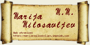 Marija Milosavljev vizit kartica